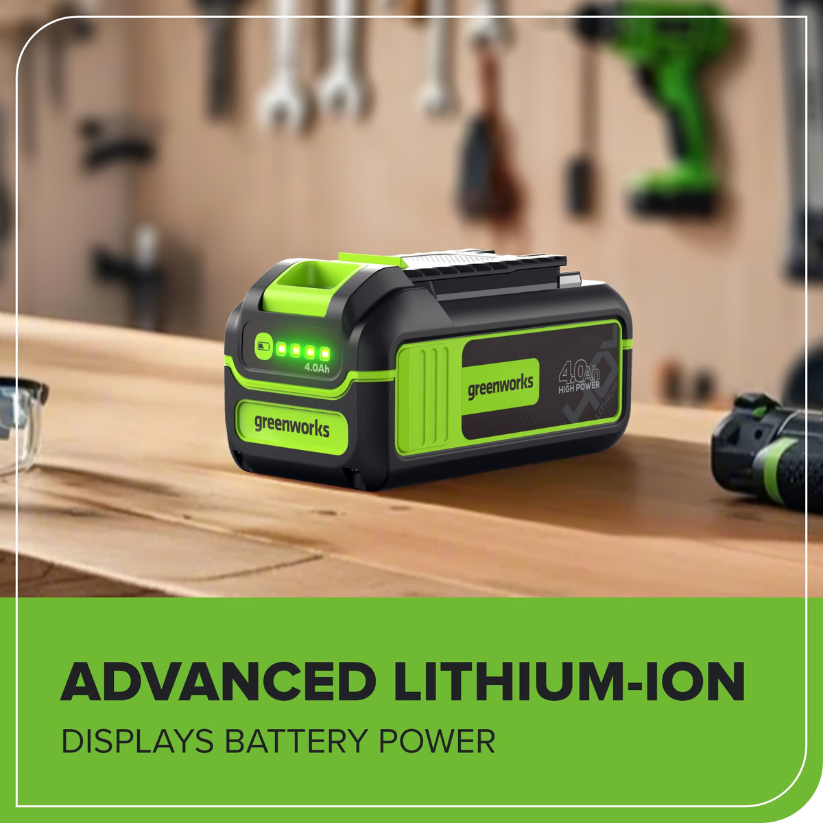 40V 4.0Ah High Power Battery | Greenworks Tools