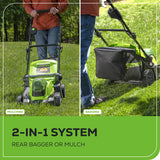 48V (24V x 2) 17" Cordless Battery Push Lawn Mower w/ (2) 4.0Ah Batteries & Dual Port Charger