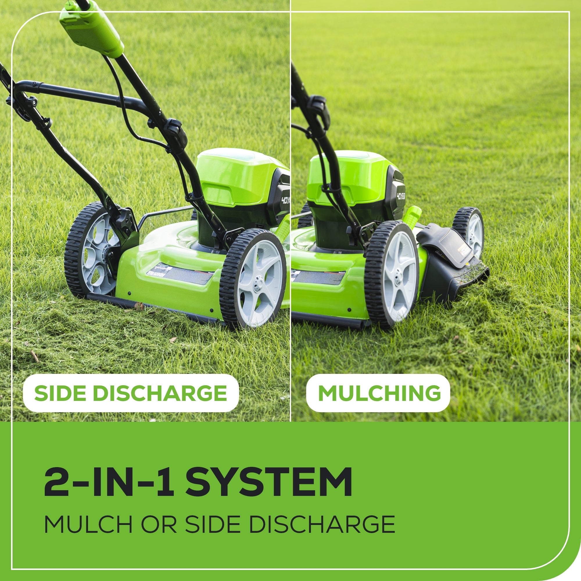 40V 19” Cordless Battery Push Lawn Mower w/ 5.0Ah USB Battery & Charger