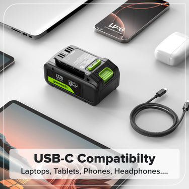 24V 6.0Ah Battery with Bi-Directional USB-C Port