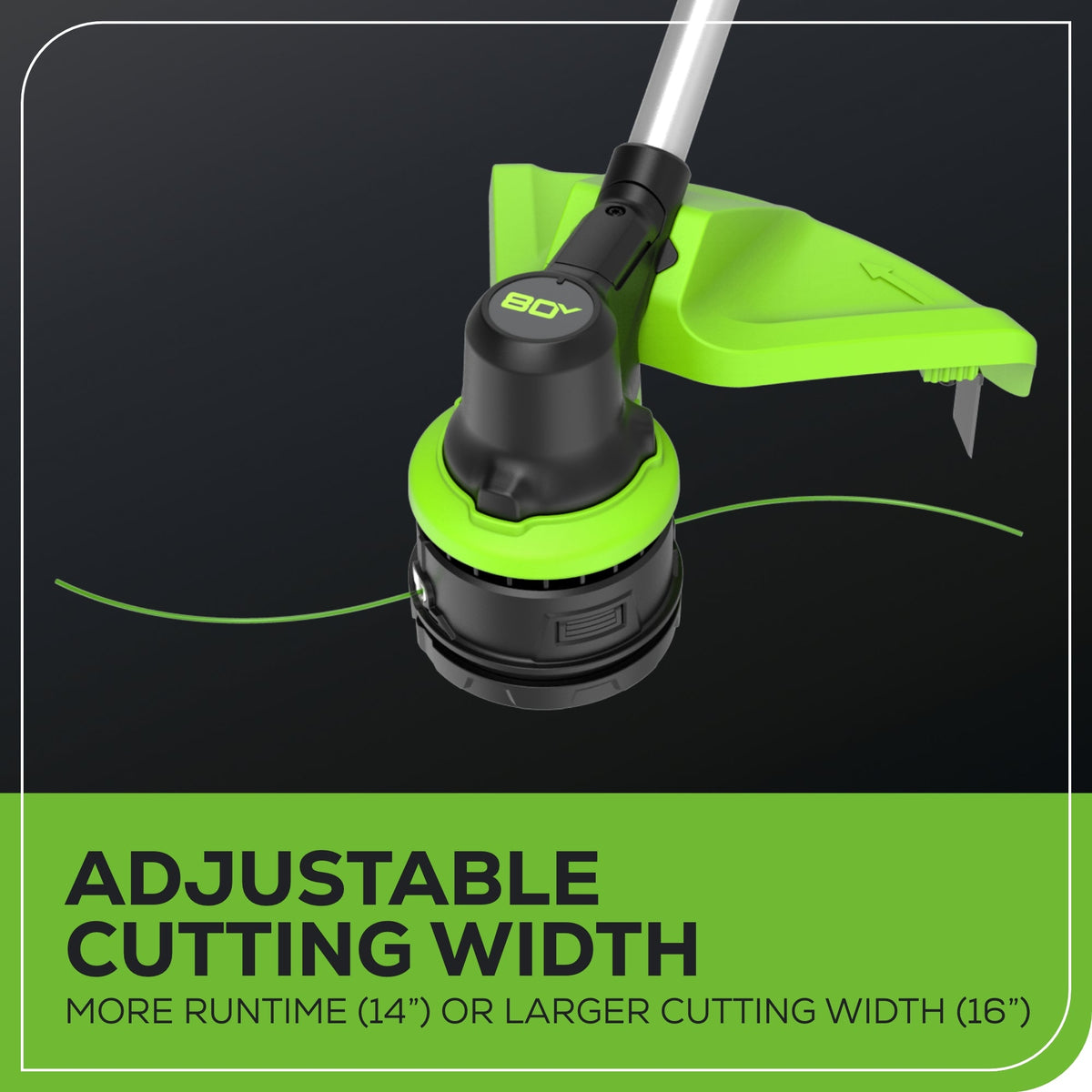 80V 16" Cordless Battery String Trimmer & 8" Edger Combo Kit w/ 2.0Ah Battery & Charger