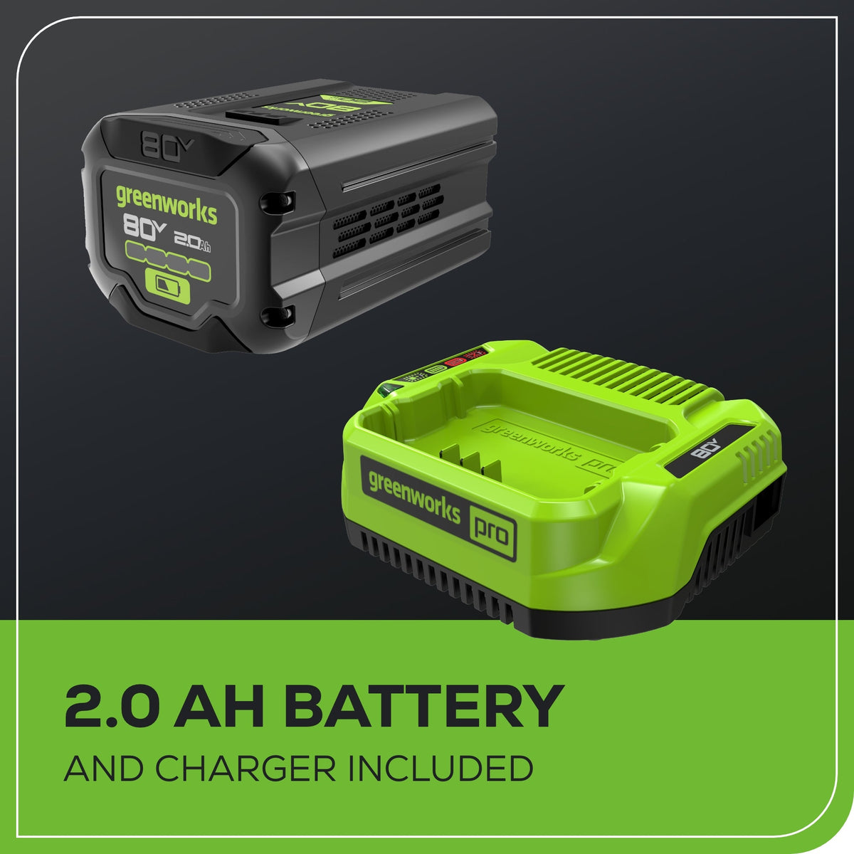 80V 16" Cordless Battery String Trimmer & 8" Edger Combo Kit w/ 2.0Ah Battery & Charger