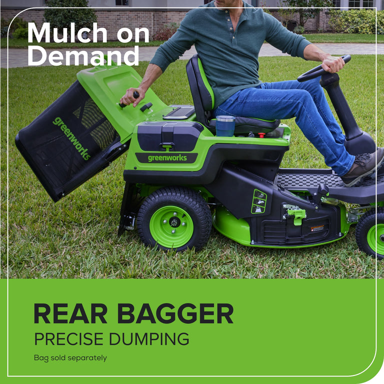 60V 30” Crossovert Riding Lawn Tractor With (4) 8.0 Ah Batteries & 600 ...