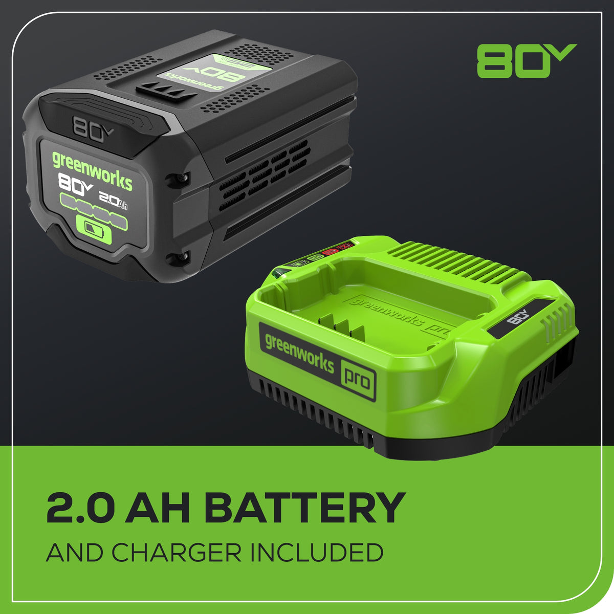 80V Pro 10" Cordless Battery Pole Saw w/ 2.0Ah Battery & Charger