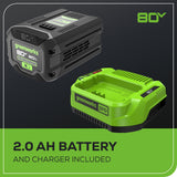 80V Pro 10" Cordless Battery Pole Saw w/ 2.0Ah Battery & Charger