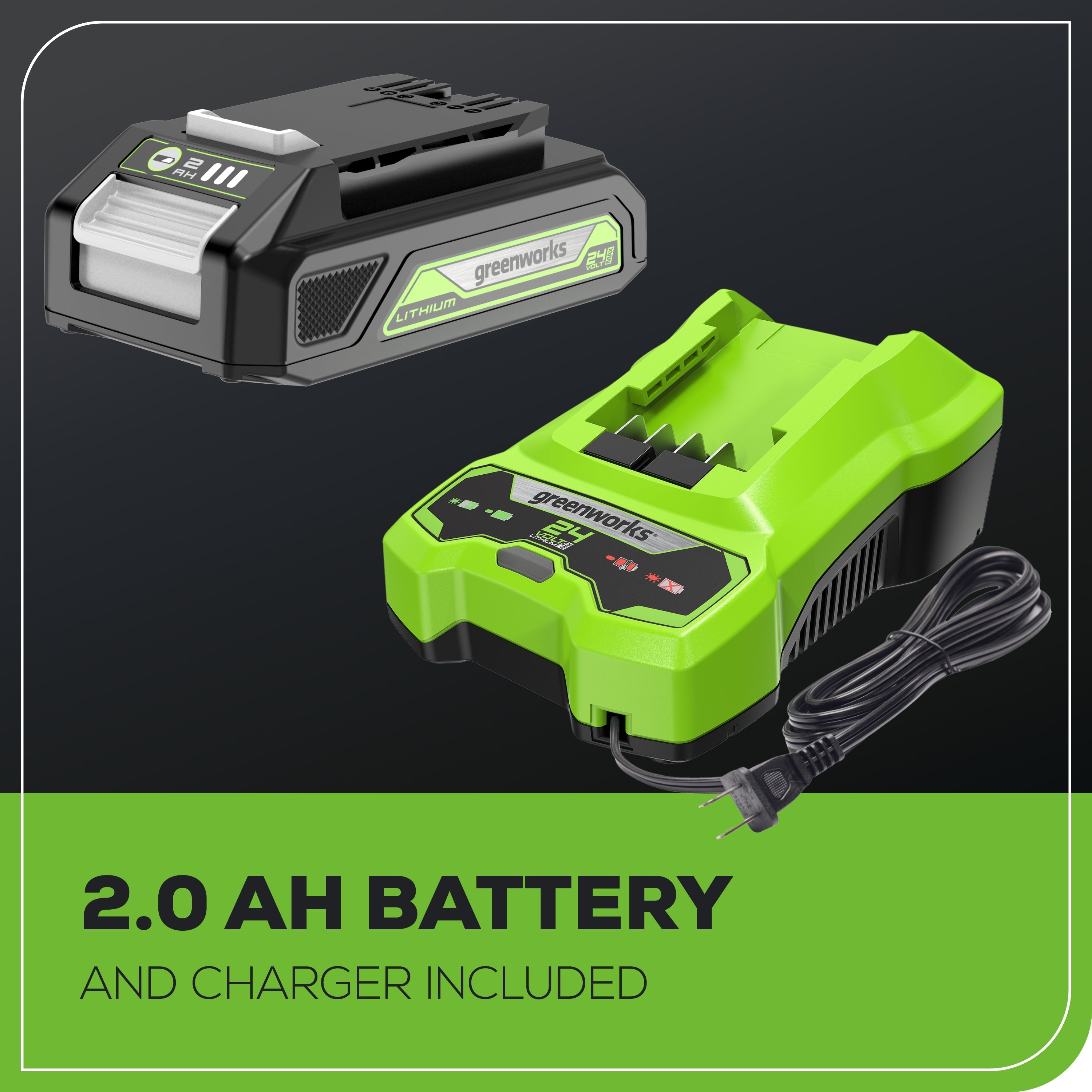 24V 8" Cordless Battery Pole Saw w/ 2.0 Ah Battery & Charger