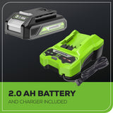 24V 8" Cordless Battery Pole Saw w/ 2.0 Ah Battery & Charger