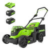 48V (24V x 2) 17" Cordless Battery Push Lawn Mower: (2) 4.0 Ah Batteries and Dual-Port Charger, LM1702