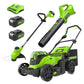 48V (2 X 24V) 17" Push Cordless Lawn Mower, 320CFM Leaf Blower & 12" String Trimmer Combo Kit w/ (2) 4.0 Ah USB Batteries