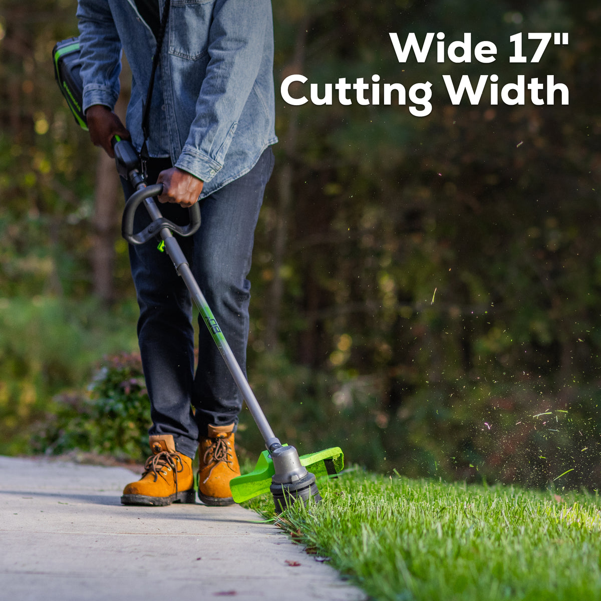 80V 17" Brushless String Trimmer: 2.0 Ah Battery and Charger