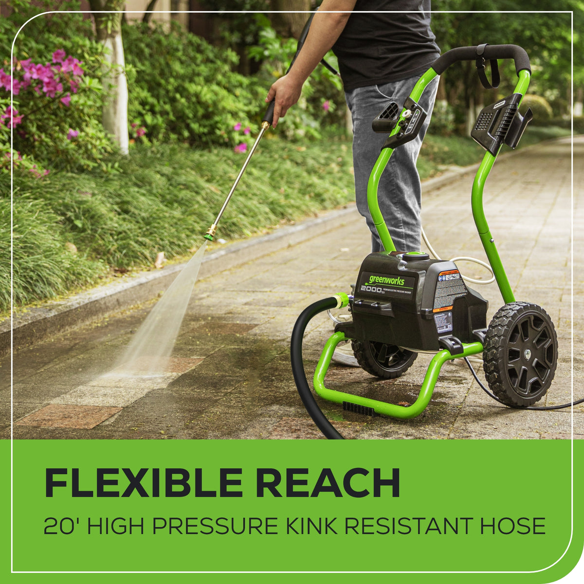 2000 PSI 1.2 GPM Cold Water Electric Pressure Washer (Green Frame)