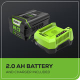 Pro 80V 16" Brushless String Trimmer & 500CFM Leaf Blower Combo w/ 2.0 Ah Battery & Charger