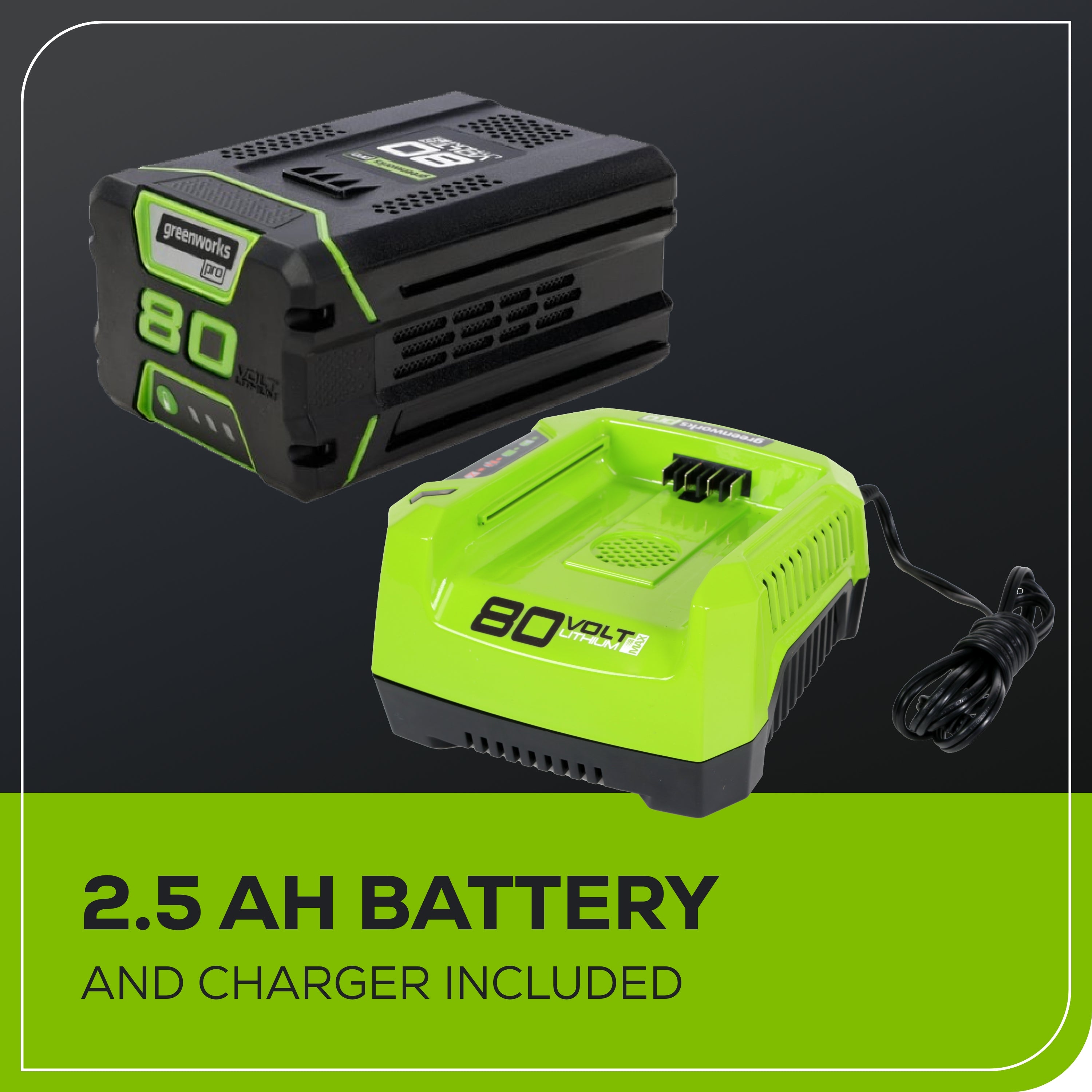 80V 730 CFM Cordless Battery Leaf Blower w/ 2.5Ah Battery & Rapid Charger
