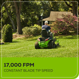 80V 42" Cordless Battery CrossoverZ Zero Turn Lawn Mower, (6) 5.0Ah Batteries and (3) Dual-Port Turbo Chargers