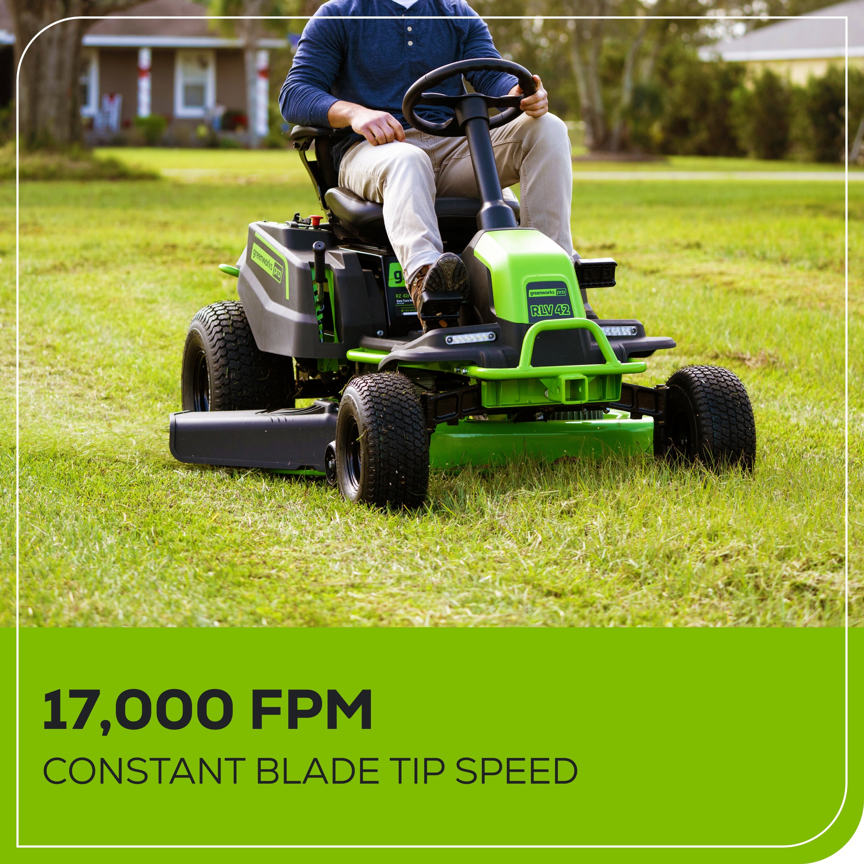 80V 42" Cordless Battery CrossoverT Riding Lawn Mower w/ Six (6) 5.0Ah Batteries and Three (3) Dual Port Turbo Chargers