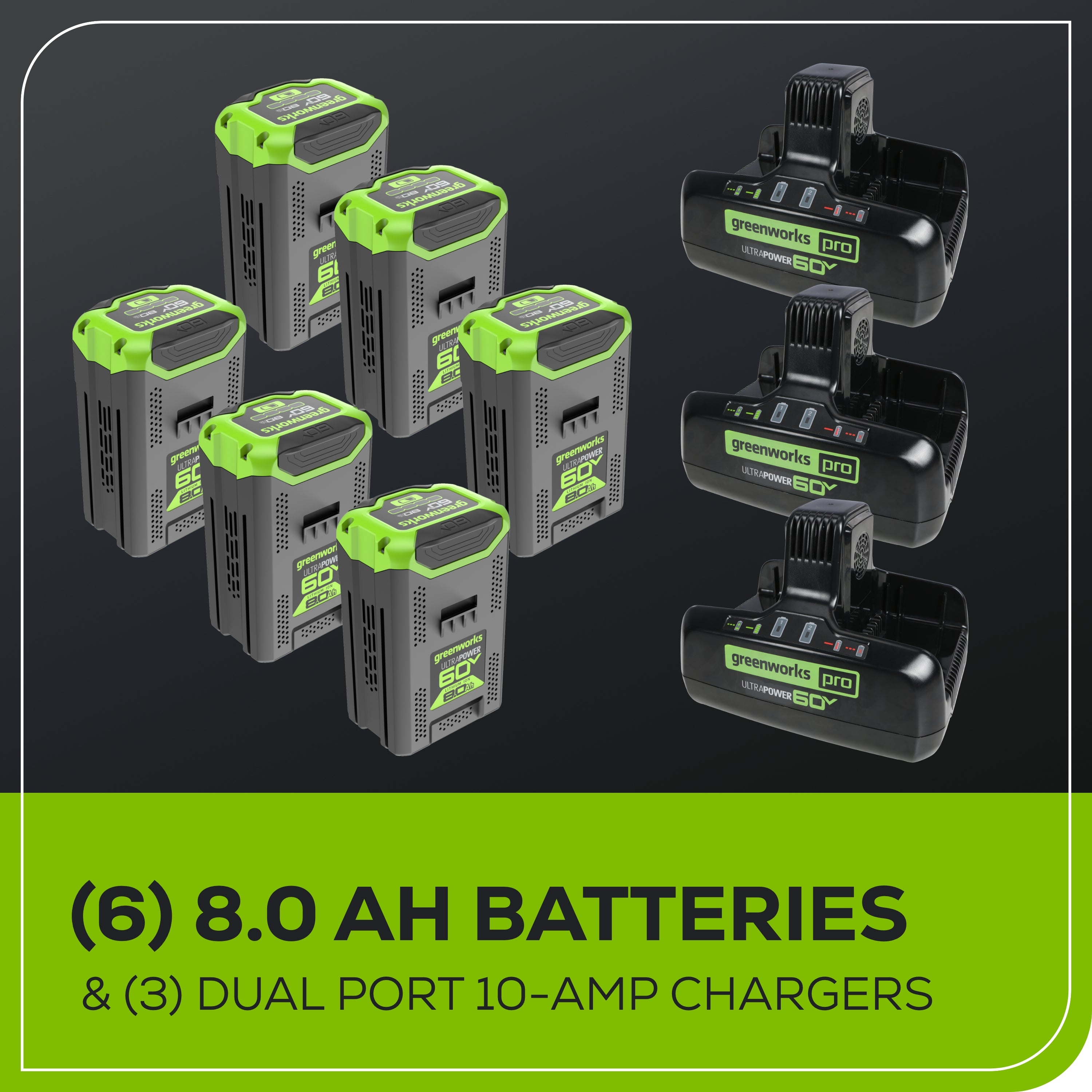 60V 42" Cordless Battery CrossoverT Riding Lawn Mower + Bagger w/ Six (6) 8.0Ah Batteries and Three (3) Dual Port Turbo Chargers