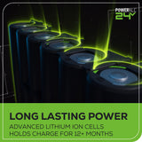 48V (24V x 2) 14" Cordless Battery Chainsaw: (2) 4.0 Ah USB Batteries and Dual-Port Charger