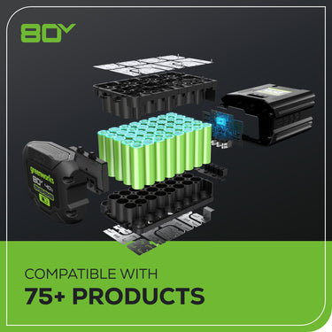 80V Cordless 10" Brushless Pole Saw w/ 2.0Ah Battery & Rapid Charger