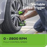 24V Cordless Battery Tire Change 3-pc Combo Kit: 4.0 Ah Battery and Charger