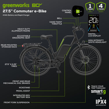 80V VENTURE Series 27.5” Electric Commuter Bike (Tool Only)