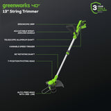 40V 13" Cordless Battery String Trimmer and 350 CFM Leaf Blower Combo Kit: 4.0 Ah Battery and Charger