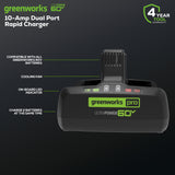 60V 10A UltraPower Dual-Port Battery Charger