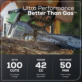 60V 16" Cordless Battery 2.0kW Chainsaw w/ 2.5Ah Battery & Charger