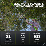 24V 8" Cordless Battery Pole Saw (Tool Only)