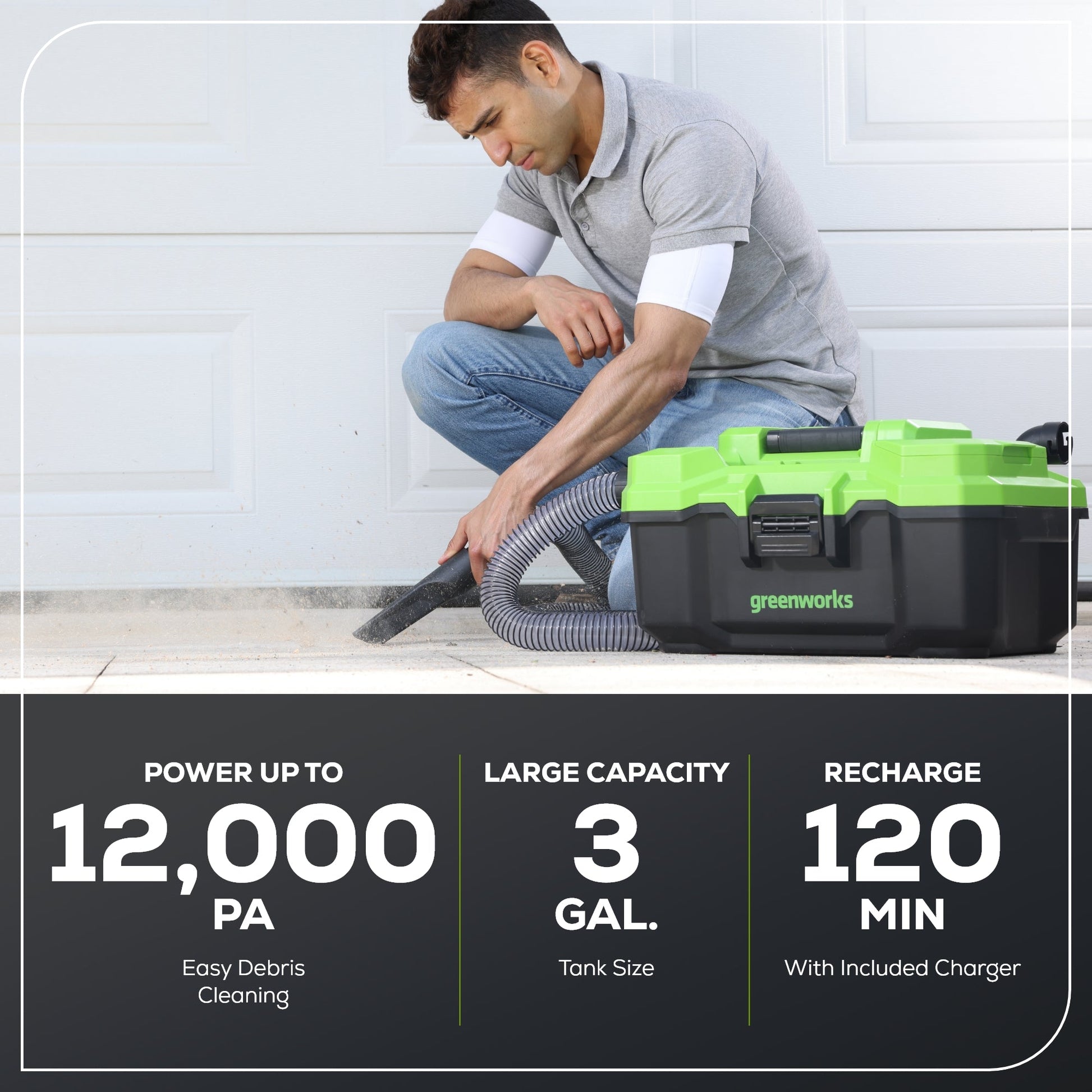 24V Brushless 3-Gal Cordless Battery Wet/Dry Vacuum w/ 4.0Ah USB Battery & Charger