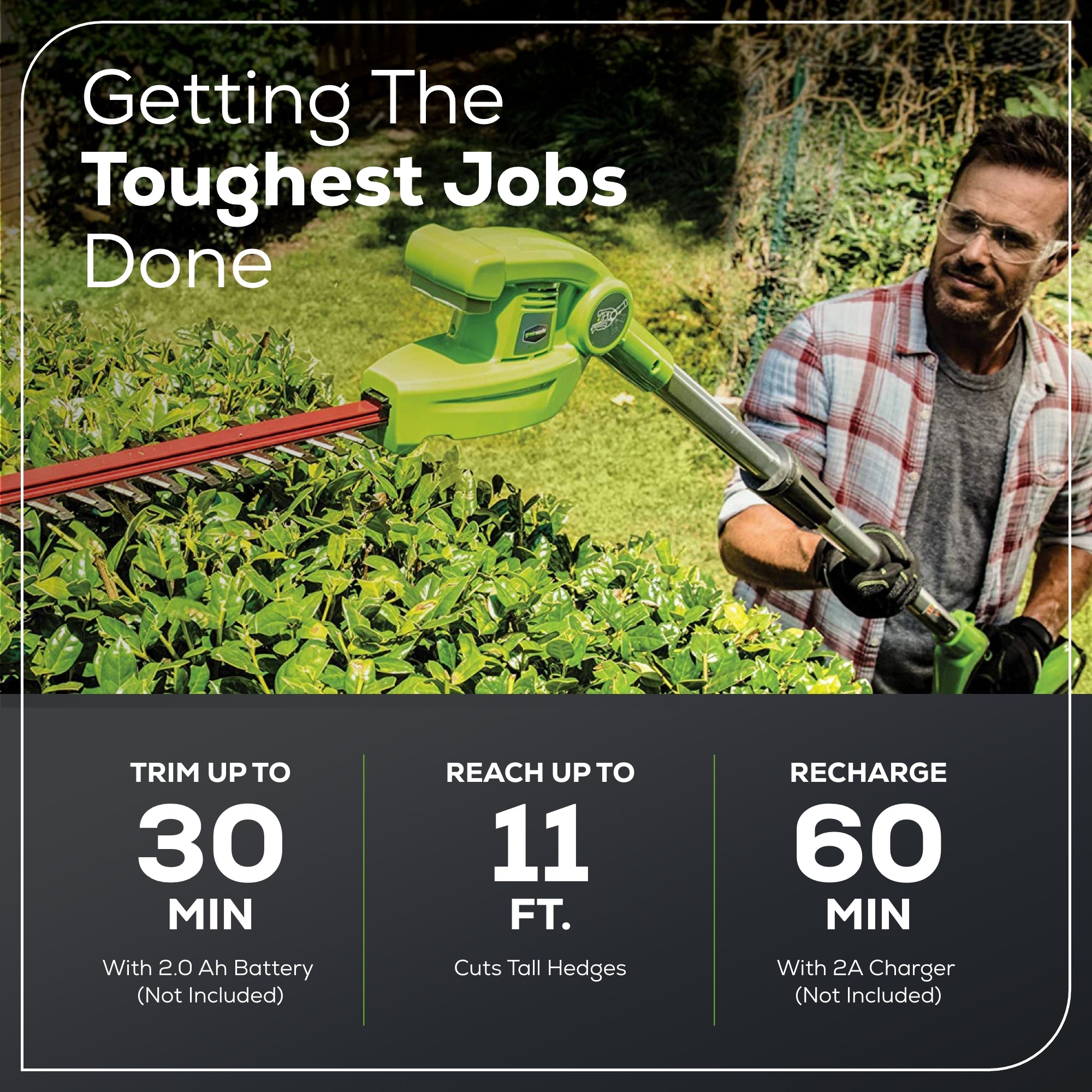 40V 20" Cordless Battery Pole Hedge Trimmer (Tool Only)