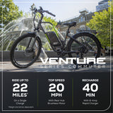 80V VENTURE Series 27.5” Electric Commuter Bike w/ 4Ah Battery and Charger