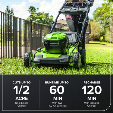 40V 21" Cordless Battery Self-Propelled Lawn Mower w/ (2) 4.0Ah USB Batteries & Charger