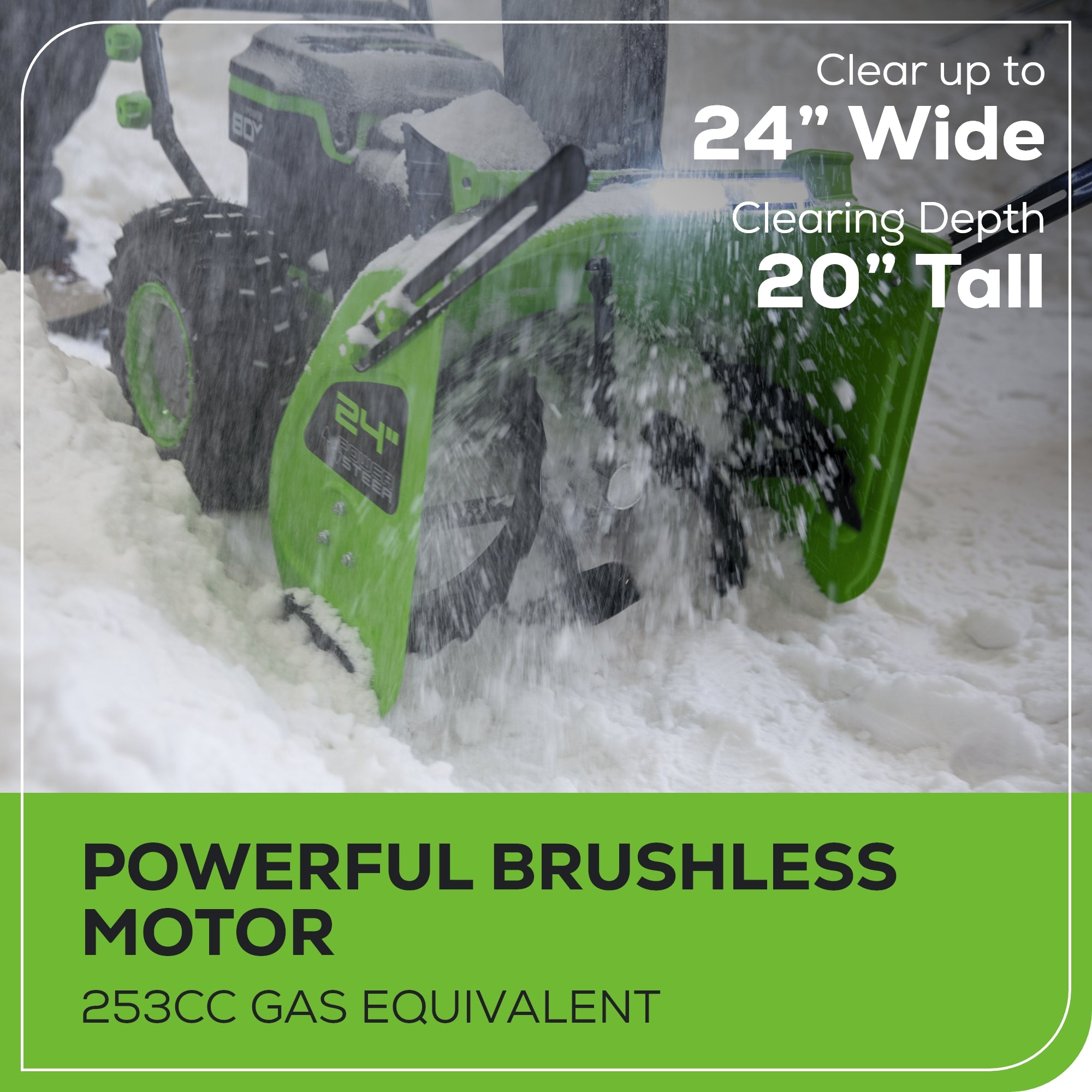 60V 24" Cordless Battery Two-Stage Snow Blower w/ Two (2) 8.0 Ah Batteries & Dual-Port Charger
