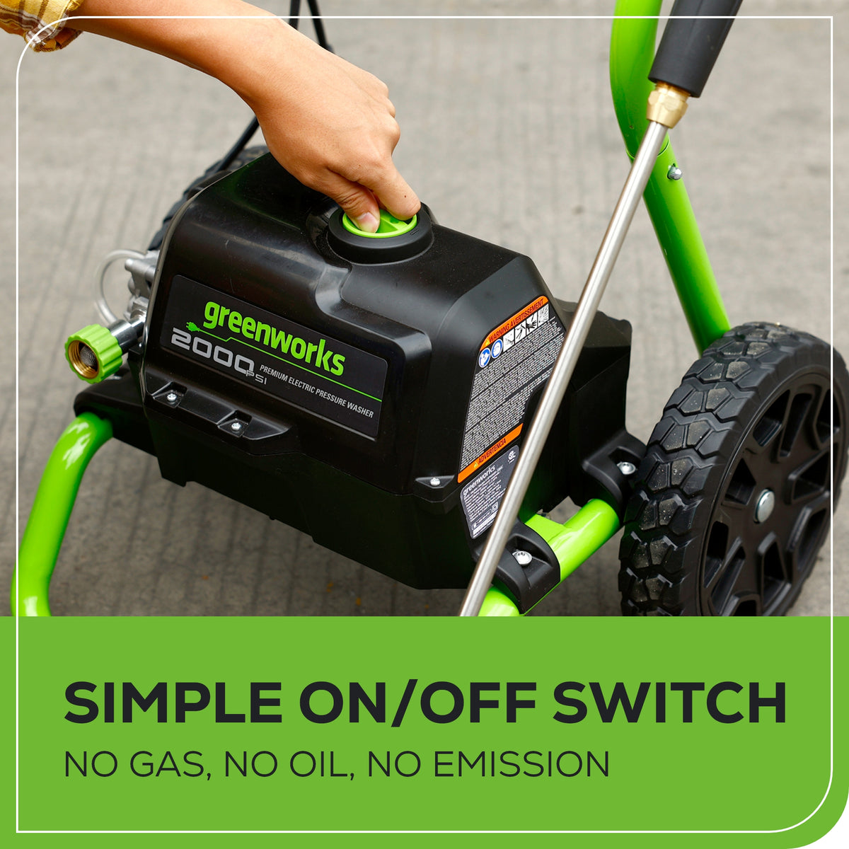 2000 PSI 1.2 GPM Cold Water Electric Pressure Washer (Green Frame)