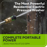 60V 3000-PSI 2.0 GPM Electric Pressure Washer w/ (2) 4.0Ah Batteries & Rapid Charger