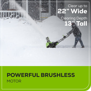 60V 22" Cordless Battery Single-Stage Snow Blower w/ Two (2) 5.0 Ah Batteries & Dual-Port Charger