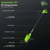 48V (24V x 2) 20" Cordless Battery Push Mower 3pc Combo Kit w/ (2) 4.0Ah Batteries & Dual Port Chargers