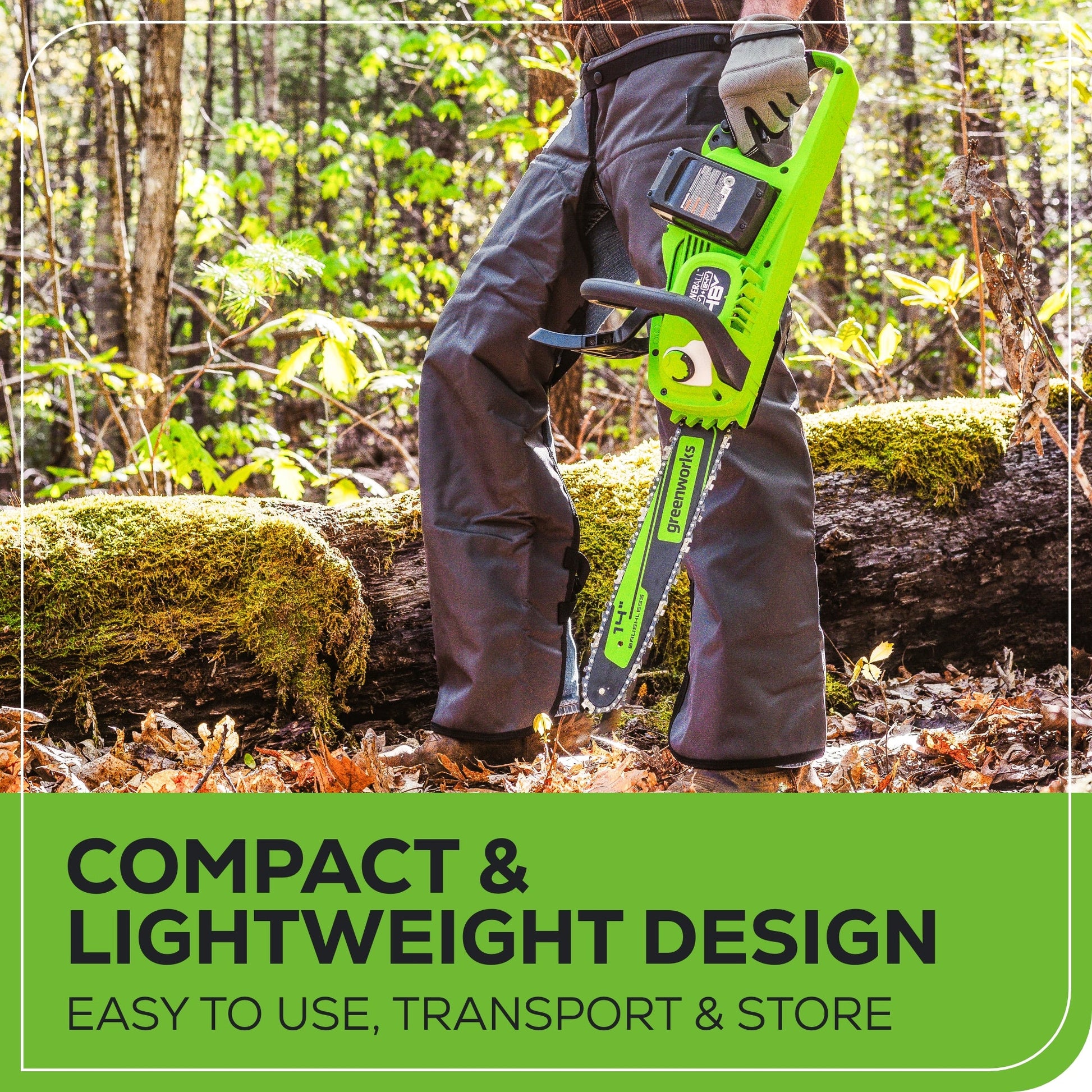 48V (24V x 2) 14" Cordless Battery Chainsaw w/ Two (2) 4.0 Ah USB Batteries & Dual Port Charger