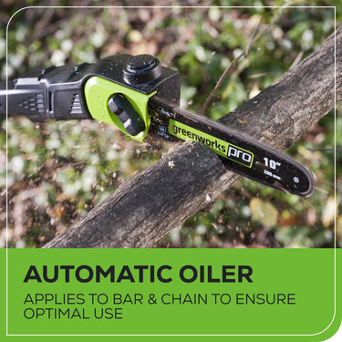 80V Cordless 10" Brushless Pole Saw w/ 2.0Ah Battery & Rapid Charger