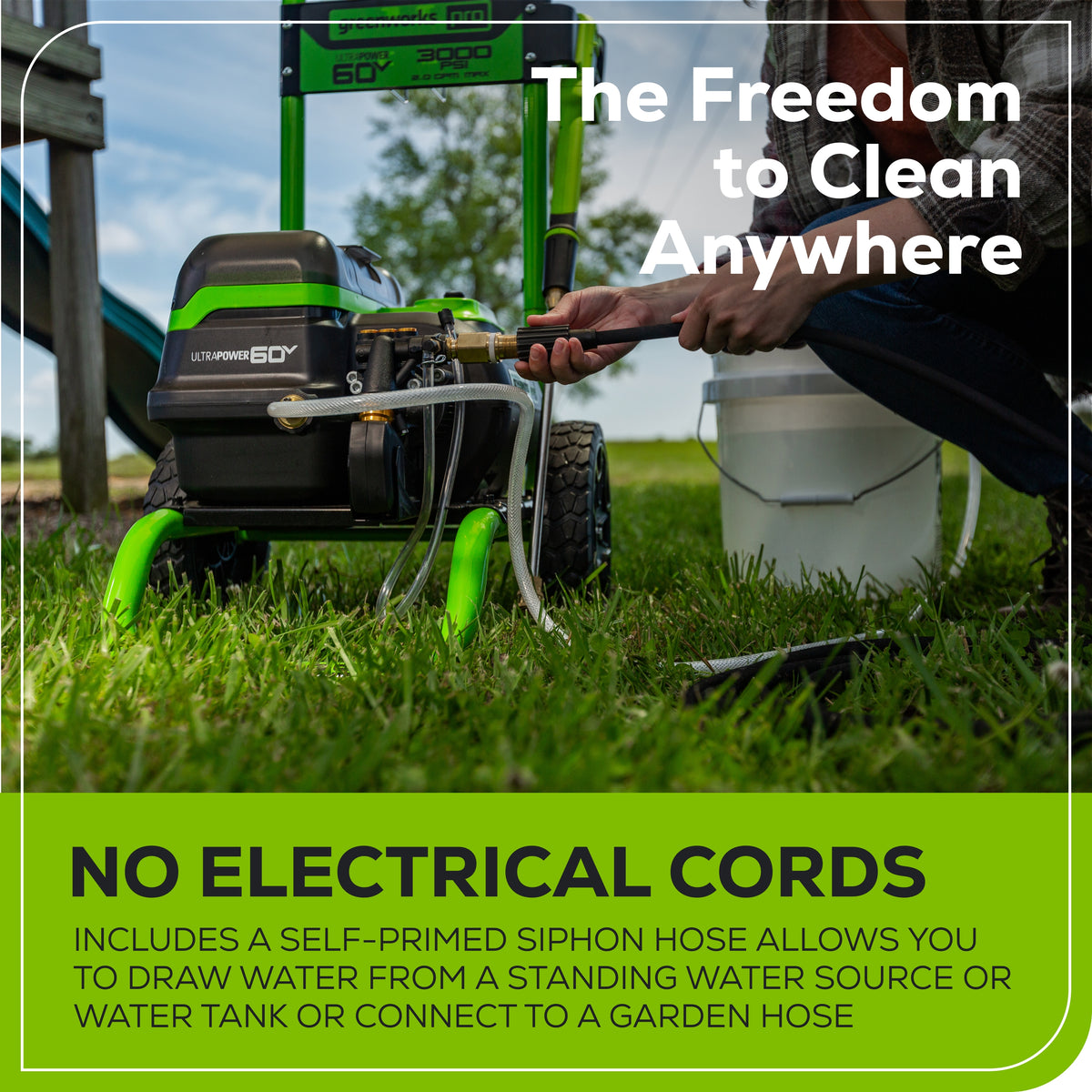 60V 3000-PSI 2.0 GPM Electric Pressure Washer w/ (2) 4.0Ah Batteries & Rapid Charger