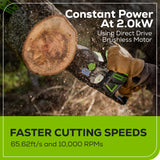 60V 18" Cordless Battery 2.0kW Chainsaw (Tool Only)