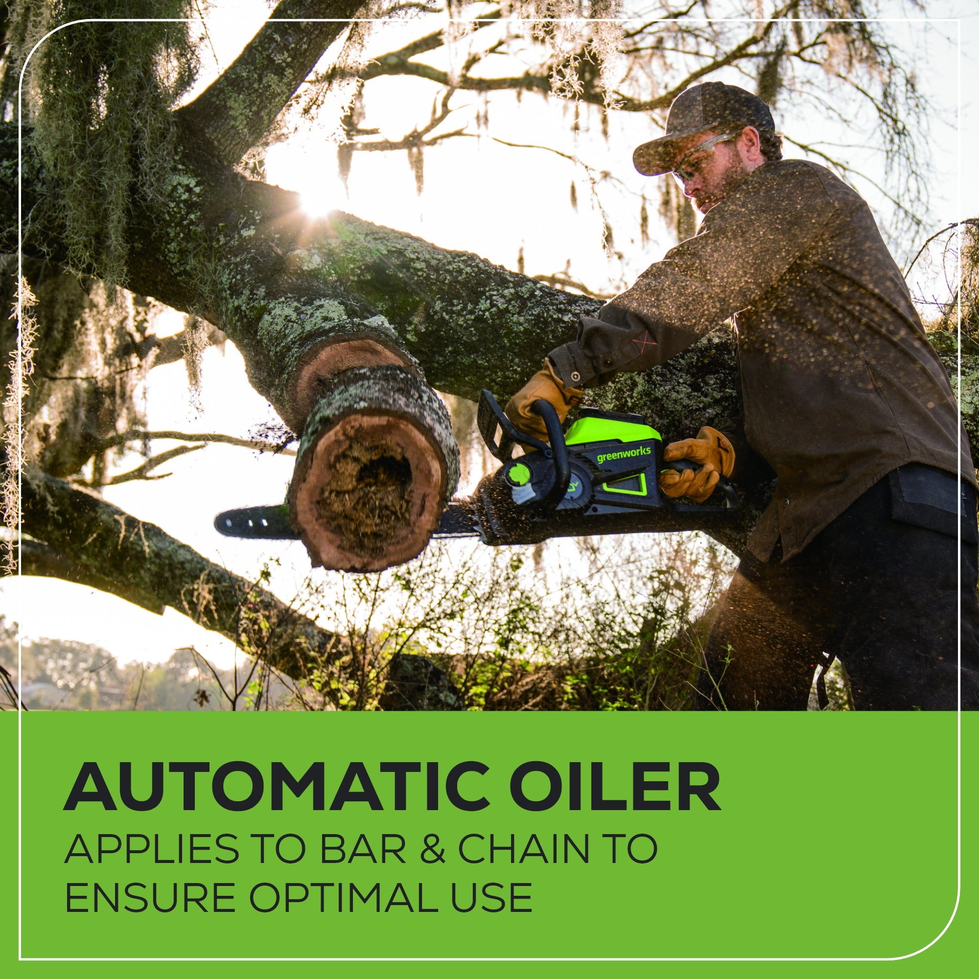 60V 18" Cordless Battery Brushless 2.5kW Chainsaw w/ 5.0Ah Battery & Rapid Charger