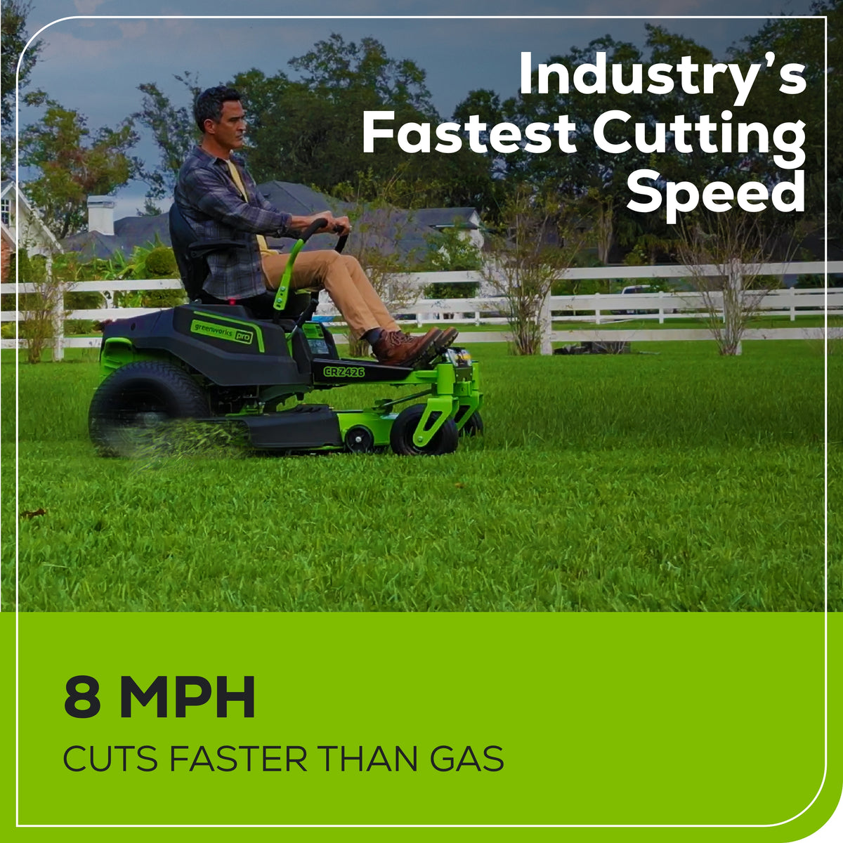 80V 42" Cordless Battery CrossoverZ Zero Turn Lawn Mower, (6) 5.0Ah Batteries and (3) Dual-Port Turbo Chargers