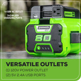 80V Cordless Battery 300 Watt Power Inverter (Tool Only)