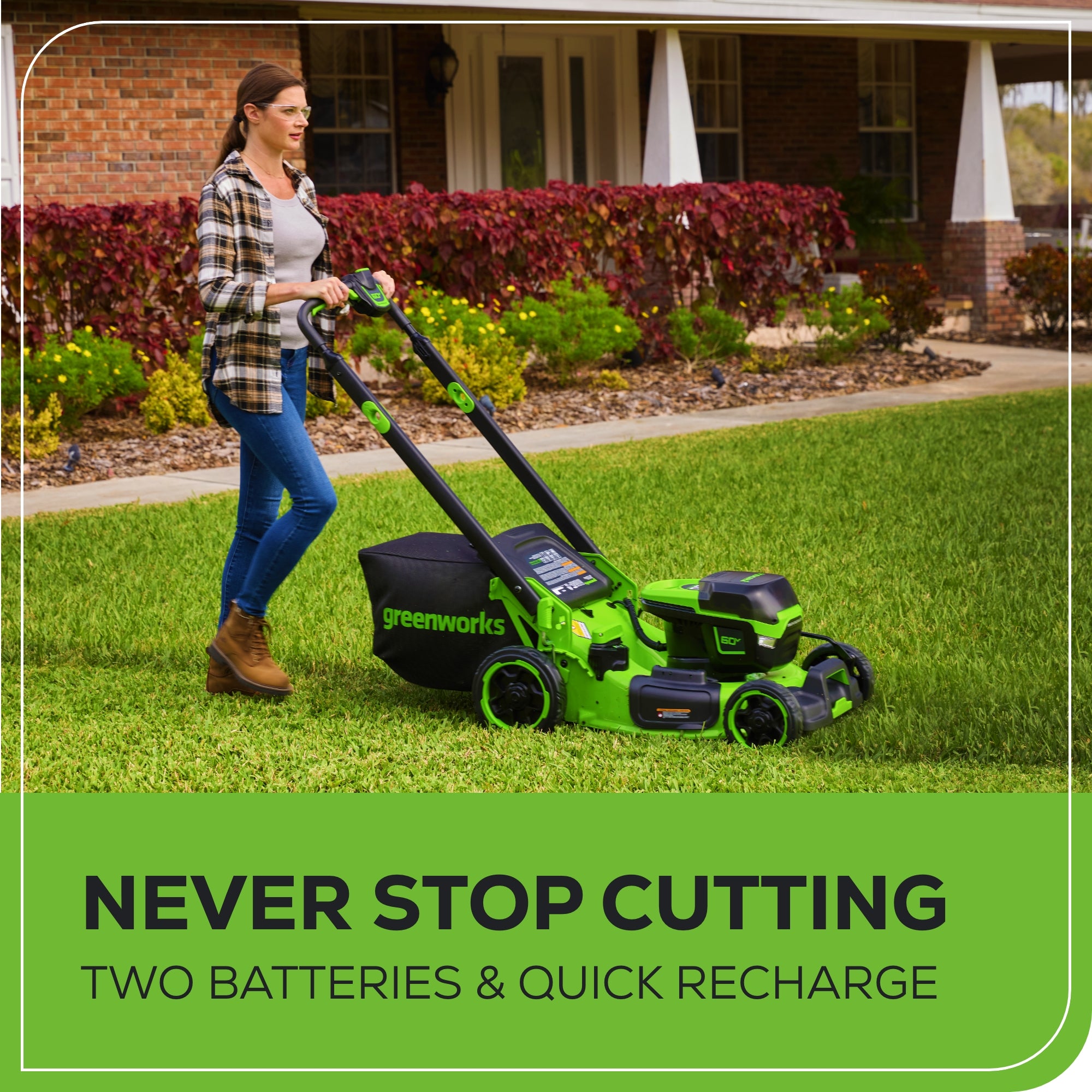 60V 22" Brushless Cordless Self-Propelled Lawn Mower w/ (2) 5.0Ah Battery & 6A Dual Port Charger