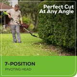 60V 20"  7-Position Cordless Battery Pole Hedge Trimmer w/ 2.0 Ah Battery & Charger