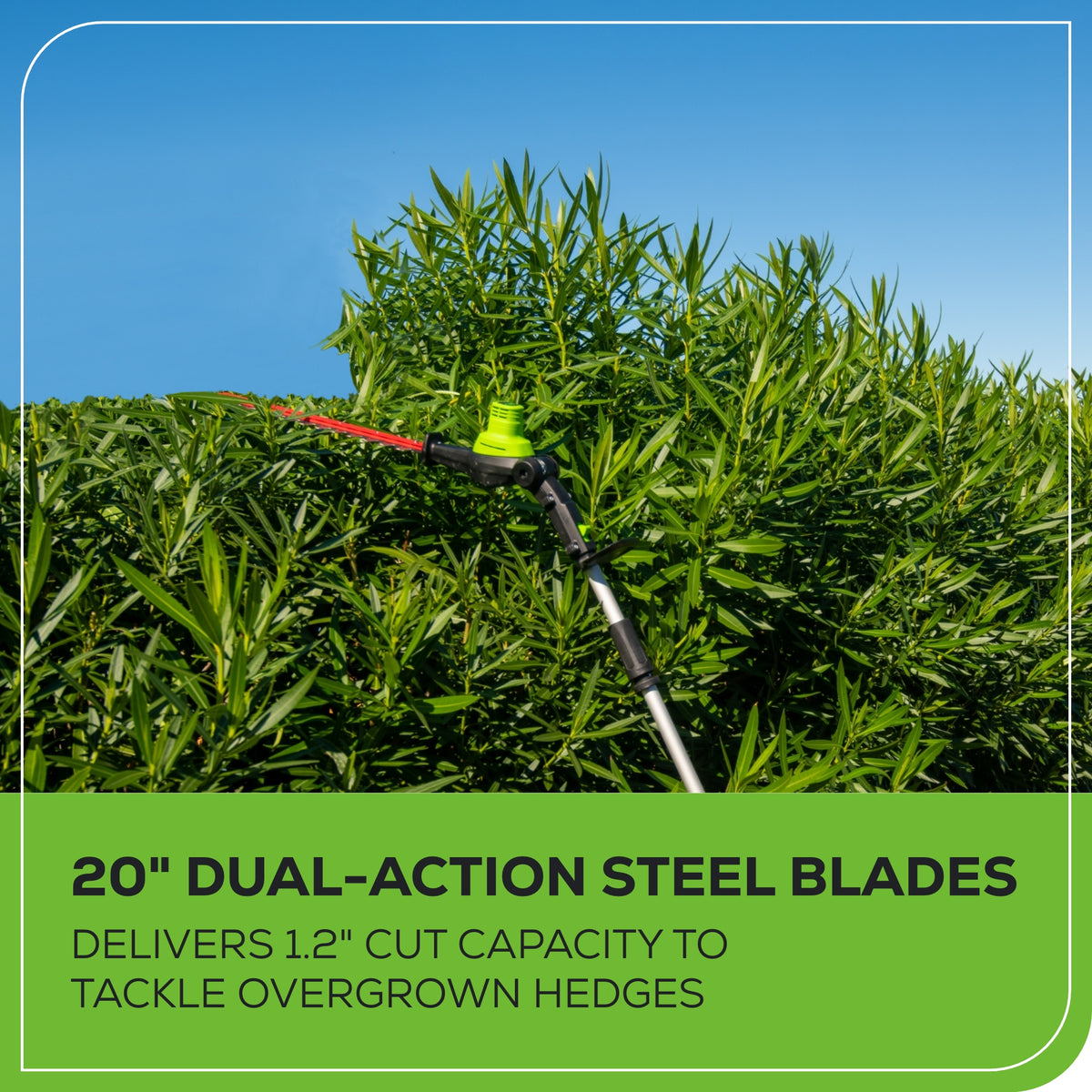 80V 20" Cordless Battery Pole Hedge and 10" Pole Saw Combo Kit: 2.0 Ah Battery and Rapid Charger