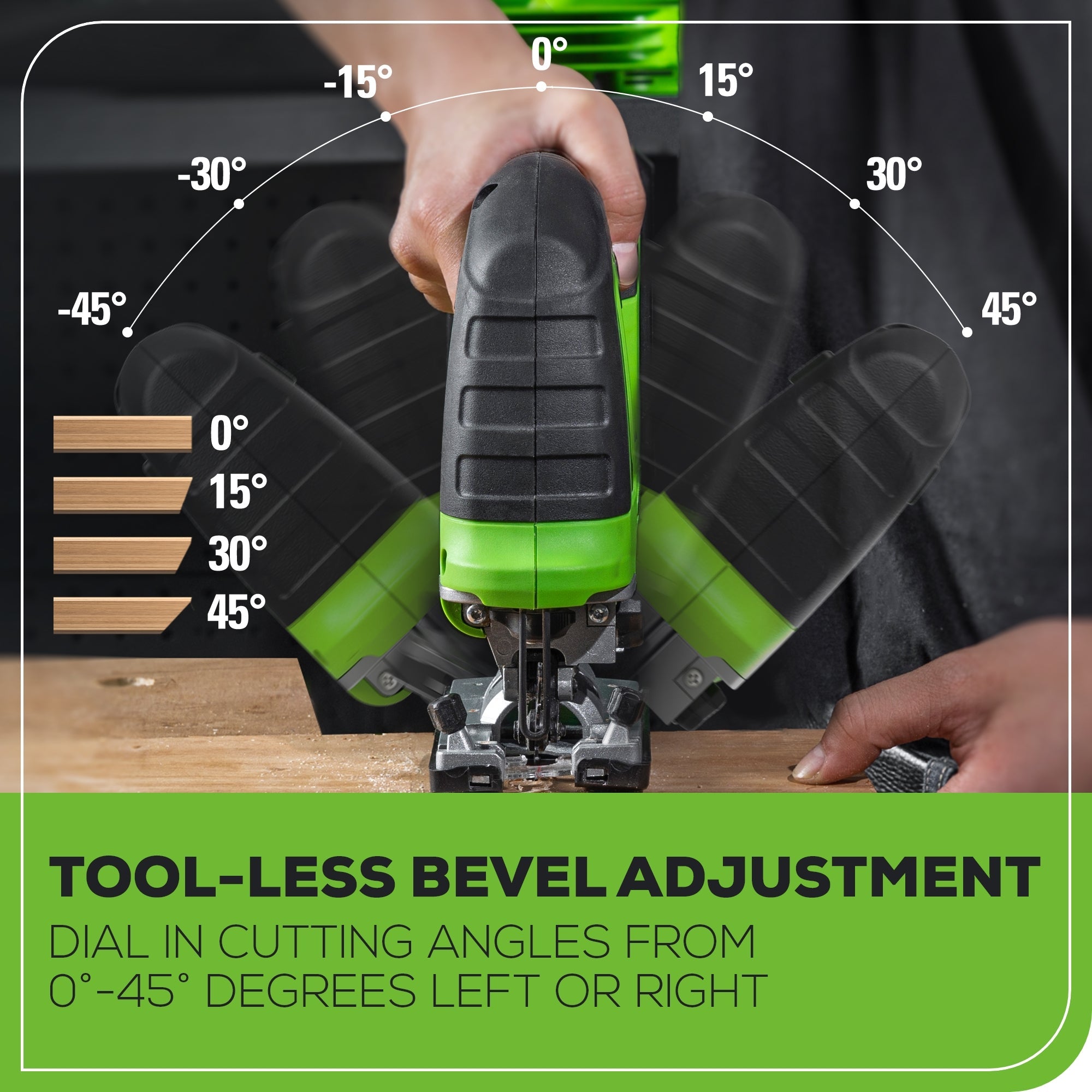 24V Cordless Battery Jig Saw w/ 4.0Ah USB Battery & Charger