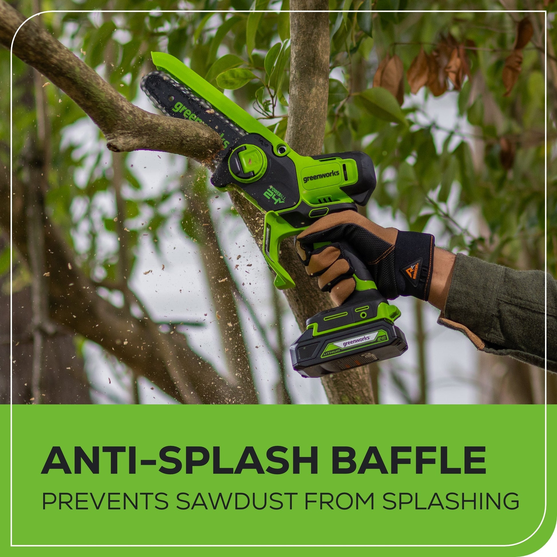 24V 6” Cordless Battery Brushless Pruner Saw w/ 2.0Ah Battery & Charger