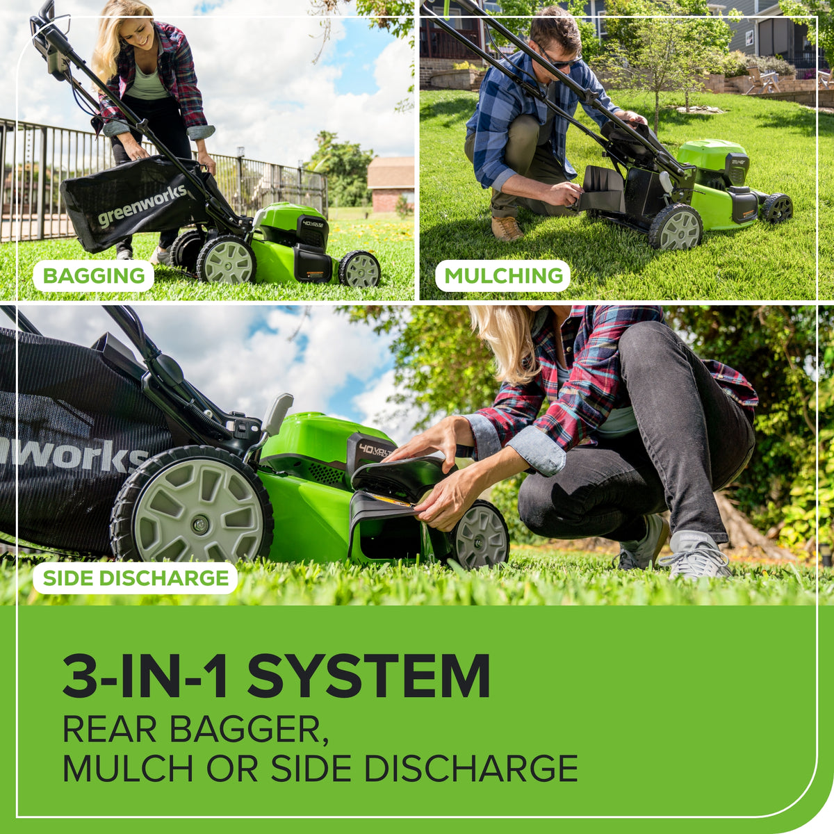 40V 21" Cordless Battery Self-Propelled Lawn Mower w/ (2) 4.0Ah USB Batteries & Charger